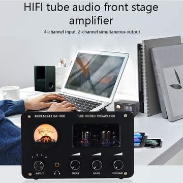 SA-1000發燒級電子管前置放大器音頻電放大器4輸入2輸出接口無損切換內置5532芯片2026