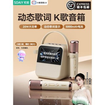 索愛GC200Pro歌詞藍牙音響K歌麥克風話筒音箱一體六一兒童節禮物
