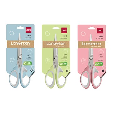 得力Deli LonGreen環保剪刀/EM640/全長175mm/混色出貨