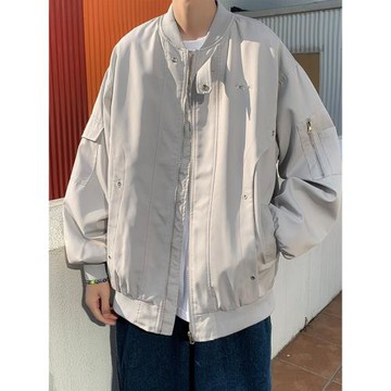 vintage美式街頭飛行夾克男寬松機車外套棒球服女百搭防風沖鋒衣