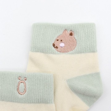 minihope刺繡寬口短襪-松鼠