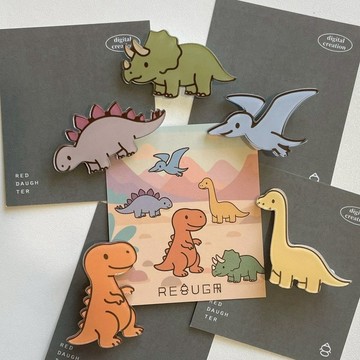 Dinosaur 恐龍別針 別針 胸針 徽章 胸章 小徽章