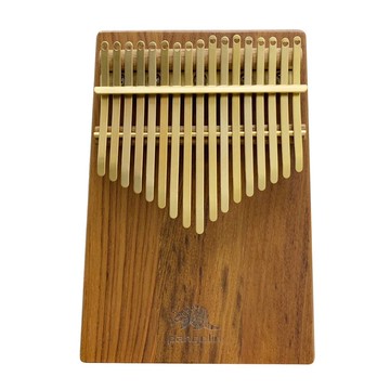 緬甸柚木板式卡林巴琴 鍍鈦金色琴鍵 送調音器+書包+透明琴架