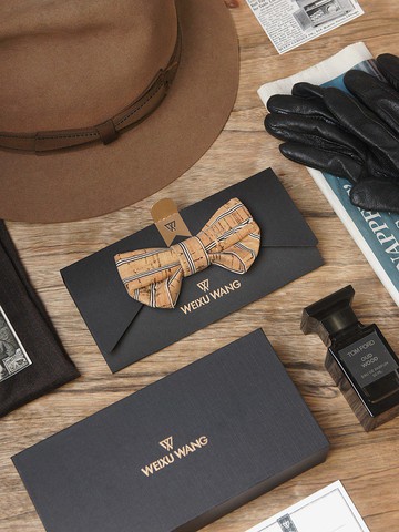 WEIXUWANG折疊系列 軟木原創設計手工禮物新郎領結