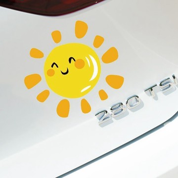 【臺灣出貨】可愛卡通創意太陽車貼個性摩托車電動車車身後玻璃劃痕防水裝飾貼