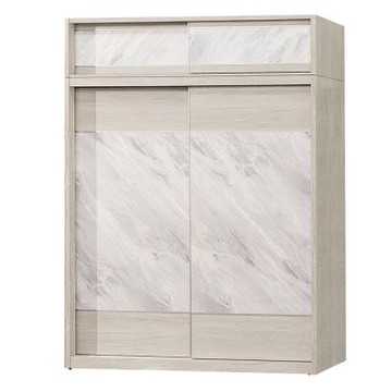 文創集 摩帝6尺雙色推門加高衣櫃組合-180x60x237cm免組