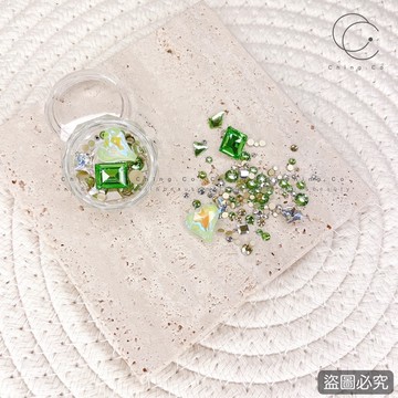 [Ching co store]飾品811 一盒一入 小鑽飾品 大鑽 平鑽 青蘋果綠飾品 美甲飾品