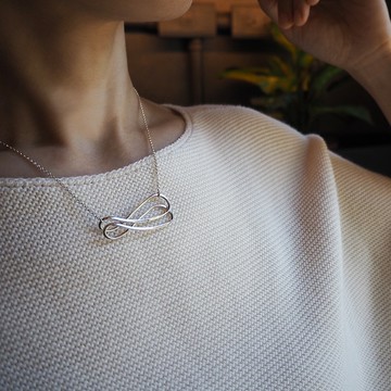 double infinity necklace_雙無限項鍊 五線譜 高音譜 音符 旋律