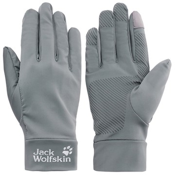 【Jack wolfskin 飛狼】涼感親膚抗UV可觸控手套（一對）『岩灰』