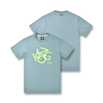 KINGO男款｜灰藍色印花T恤 411141