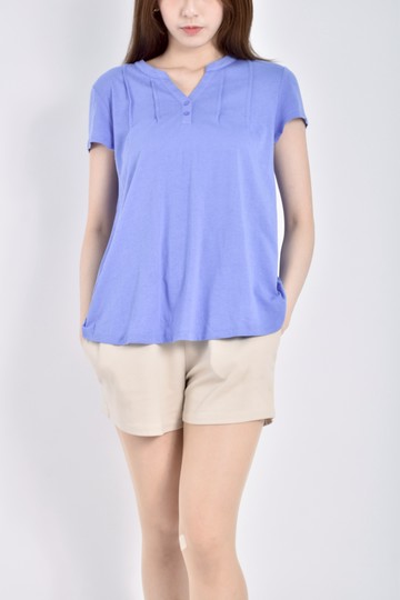 (S) coral bay棉質紫色短袖上衣