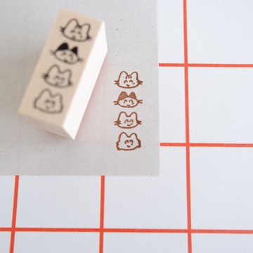 印章 四隻貓 12×30