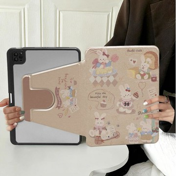 適用ipad10保護套air87654亞克力10.2旋轉ipad11代A16殼AIR10.9