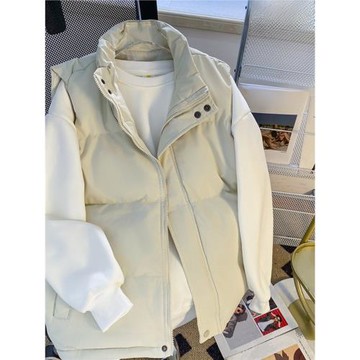 馬甲男士秋冬季羽絨棉潮流寬松立領背心外套加厚保暖純色坎肩馬夾