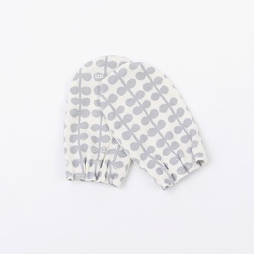 日本製 新生兒防抓手套 淺灰小豆芽【嬰兒寶寶純棉透氣手套】