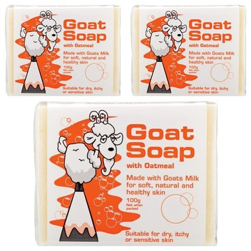 Goat Soap 澳洲羊乳皂-燕麥  溫和潔淨、滋潤保濕、全家適用  100g  3入