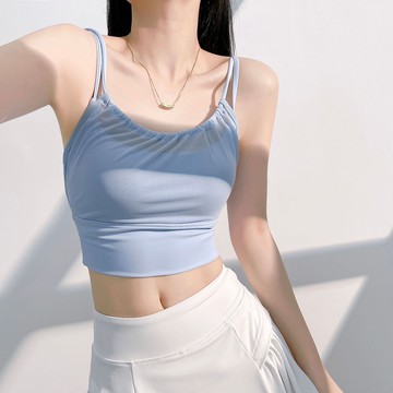 新款時尚透氣 運動內衣 網紗拼接 健身服女 美背瑜伽內衣 集中爆乳跑步上衣 健身服 背心集中爆乳