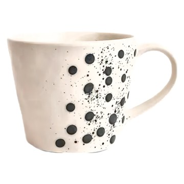 瑞典 BYON Dottie 馬克杯 380ml 適用洗碗機  點點 白色 + 黑色  1個