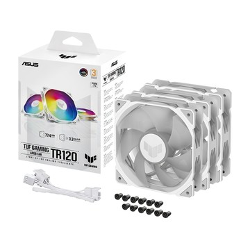 ASUS 華碩 TUF GAMING TR120 FAN ARGB WHITE 3IN1 散熱器 3入組  軍戎白  1組
