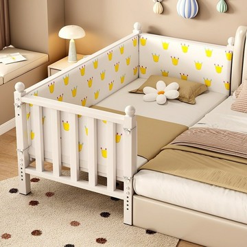 【台灣公司 可打統編】免運 兒童拼接床鐵藝寶寶單人床帶護欄嬰兒加寬邊床小孩防摔可升降小床 可開發票 全館五折 工廠現貨直銷 新品特價 b9188