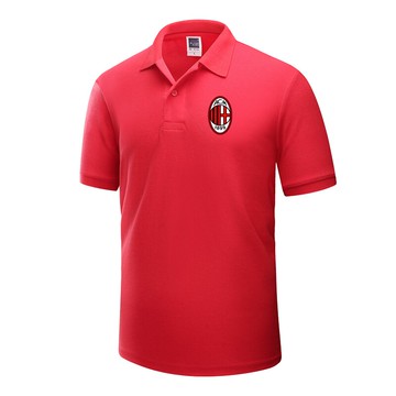 AC米蘭polo衫翻領足球迷運動訓練服上衣服短袖半截袖夏季休閑隊服