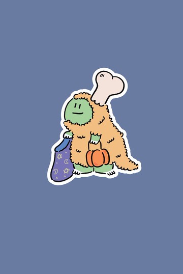 Jurawrsic 壓克力貼紙 PVC 防水 die-cut trick or treat halloween 炸雞