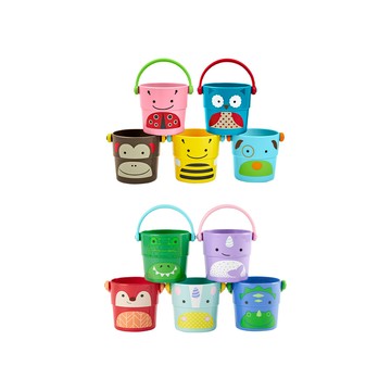 SKIP HOP 美國ZOO小動物疊倒水桶(5入/組)