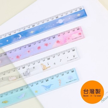 台灣製 珠友 RU-10092 溝引尺/塑膠尺/測量尺/直尺/30cm 好好逛文具小舖