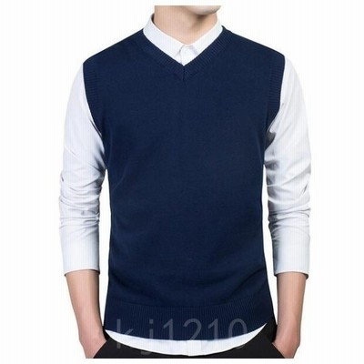 ニットベスト メンズ カジュアルベスト ノースリーブニットセーター プルオーバーベスト Vネック チョッキ メンズ トップス 4色 全店2枚 通販 Lineポイント最大get Lineショッピング
