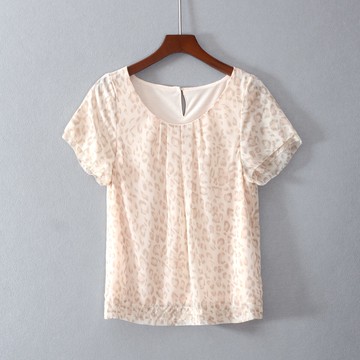 女裝雙層有內襯短袖修身圓領T恤衫氣質顯瘦潮