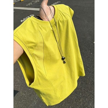 挑戰最低價 運動背心 無袖背心 健身背心 內搭背心 美式解構拼接運動背心男夏季薄款透氣速幹t恤痞帥設計感坎肩汗衫限定