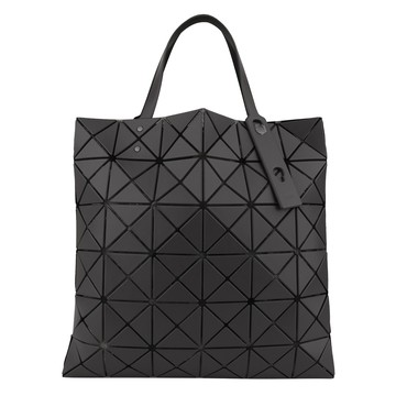 ISSEY MIYAKE  BAOBAO 經典透光幾何方格6x6皮質手提包（霧木炭灰）_廠商直送