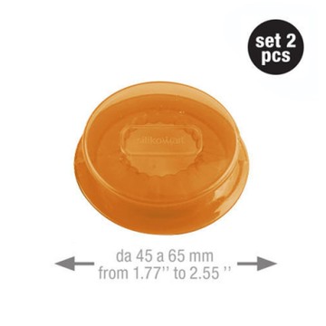 義大利製SiliKoMart-聰明保鮮蓋CAPFLEX橘色二入組-M(4.5cm)