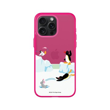 iPhone 15 Pro Max Clear 粉漾桃 - Pingu 企鵝家族 - 魚的接力賽