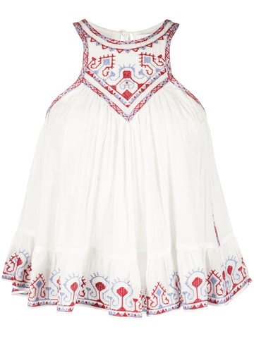 MARANT ÉTOILE - Pavinia embroidered blouse - women - Organic Cotton/Polyester - 40 - White