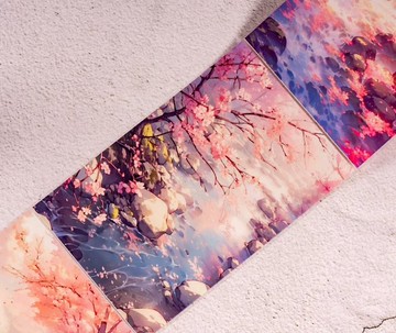 櫻花溪流 PET 紙膠帶