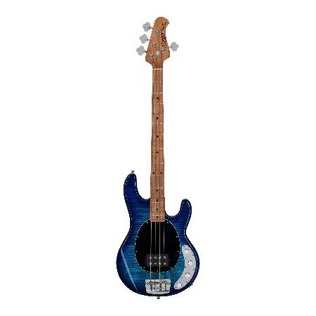 Sterling by Music Man String Bass Guitar, Right, Neptune Blue RAY34FM-NBL-M2