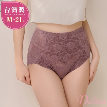 束褲【台灣製/MIT】(M-XL) 台灣製收腹輕塑美臀蕾絲束褲-紫色#T1021