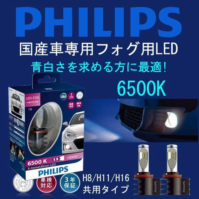 PHILIPS ハロゲンバルブ交換用　LEDヘッドライトフォグランプ