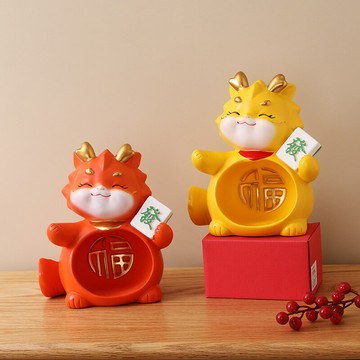 ??快速出貨 房間擺設 玄關收納 鑰匙收納 桌上收納生肖龍擺件桌面小擺設家居飾品本命年禮物2024龍年吉祥物福龍創意