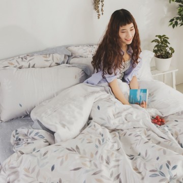 絲薇諾 MIT40支天絲  春分  雙人四件式-薄床包鋪棉被套組