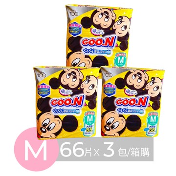 日本大王GOO.N - 【日本境內大王】迪士尼拉拉褲3包裝-褲型 (M [6~12kg])-66片x3包/箱 (日本原廠公司貨...