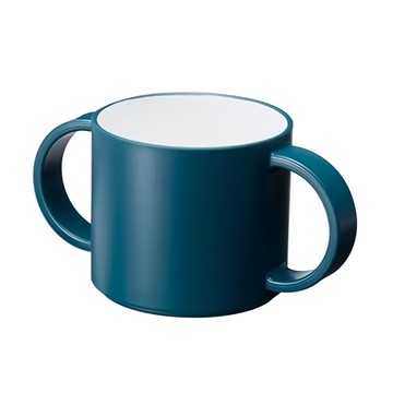 tak. 熊先生雙耳杯 尺寸約直徑7.2x6.3x12.8cm 日本產  深藍色  1個