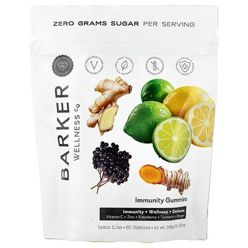 Barker Wellness Co, 機體抵抗軟糖，檸檬酸橙味，60 粒