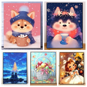 💛盒裝💛台灣現貨💛 新款5D鑽石畫 DIY鑽石貼畫 立體貼鑽畫 水鑽貼畫 手作 大幅 手工點鑽畫 黏鑽畫 聖誕 滿鑽