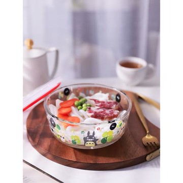 玻璃碗套裝家用泡面碗帶蓋小可愛吃飯碗湯碗日式餐具女生沙拉面碗
