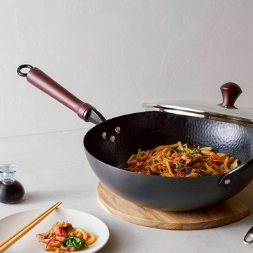 JIA品家 家嚐 氮化鐵鍋 錘紋炒鍋30cm