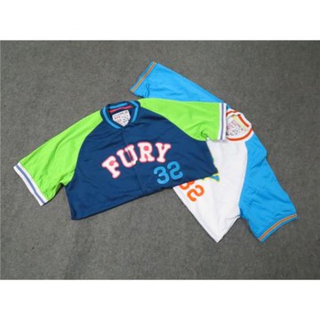 美潮街牌拼色棒球款短袖jersey嘻哈運動街舞說唱bboy大碼寬松老派