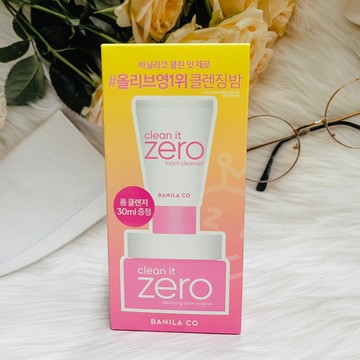 潼漾小舖 zero零感肌 粉紅公主洗卸組瞬卸凝霜經典款100ml+保濕洗顏霜30ml