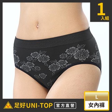 【UNI-TOP足好】708性感黑艷風女三角褲(L)竹炭PP.銀纖維.抑菌.透氣.乾爽